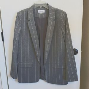 Calvin Klein Grey stripe blazer jacket NWOT